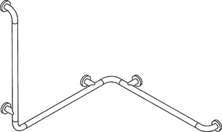 HEWI Dusch-/Wannenhandlauf 801 762 x 762 x 900 mm