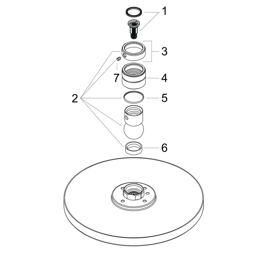 Artikelbild 2 des Artikels „hansgrohe Tellerkopfbrause Axor Starck Deck.- o Wd, 240mm, 1j, Edelst.-Optik Edelstahl Finish“