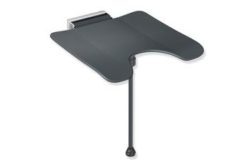 HEWI Duschklappsitz System 900 ES vc, PA anthrazit, mit Schamausschnitt