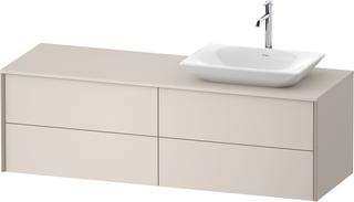 DU Konsolen-WTU wh. XViu 1600x509x550mm 4SK, TA rechts, Taupe Matt, ES Nussb bs.