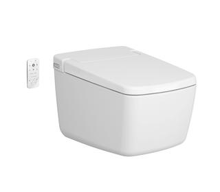VitrA Dusch-Wand-Tiefsp.-WC V-Care Prime m Bidetf., WC-Sitz Thermoplast, weiß VC