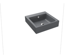 Kaldewei Wand-Waschtisch PURO 3163 46x46cm, 1 Hahnl., we., P-E, cool grey70
