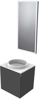 EMCO Mineralguss-Gäste-Waschtisch-Set d 450mm, Gr. R, o Bohr., LED-Sp., sw