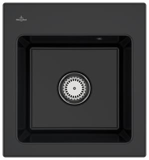 V&B Spüle Subway 45 XS m Abl.garn, Hand., ebony CeramicPlus