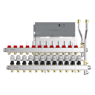 Danfoss Edelstahlverteiler SGCi m 12 Heizkreisen und Icon2 mit 230 V TWA