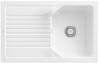 V&B Spüle Linara 45 m Abl.garn, Hand., we alpin CeramicPlus