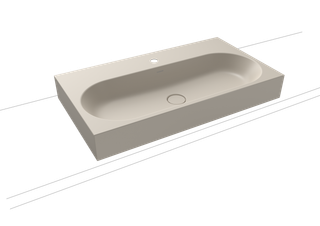 Kaldewei Aufsatz-Waschtisch CENTRO 3058 90x50cm, 1 Hahnl., ch, P-E, warm grey10