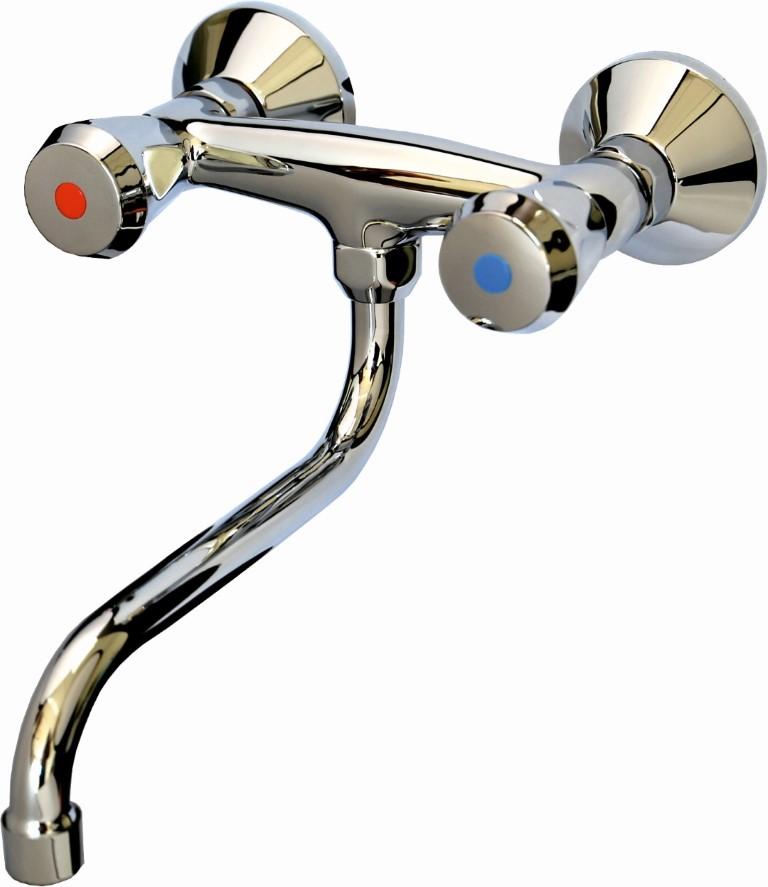 ASW Zweigriff Spültischarmatur Wandarmatur - Chrom Mit 200mm Auslauf Für Küche & Keller