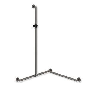 HEWI Edelstahl-Duschhandlauf System 900 1250x1185x765mm, pb dg matt, sw, li