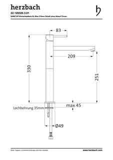 Waschtisch-Einhebelmischer Nano XL-Size, erhöhter Schaft, ohne Ablaufgarnitur, chrom