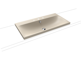 Kaldewei Aufsatz-Waschtisch SILENIO 3041 90x46cm, 3 Hahnl., ch, P-E, w. beige 20