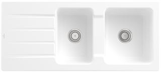V&B Spüle Architectura 80 m Abl.garn, Hand., st. white CeramicPlus