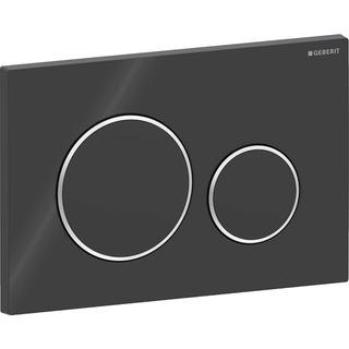 Geberit Betätigungsplatte Sigma20 Round Pl/T sw, Rg. verchr., f 2-Mengen-Spülung