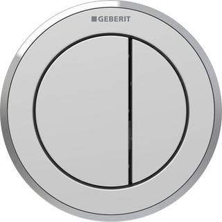 Geberit WC-Steuerung Typ 10 pneu, 2-Mg., Ros./Tast. chr m, Rg. pol.