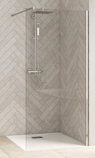 Kinedo Smart Design Solo 80 WALK IN Klarglas Profil chrom waager. Strebe