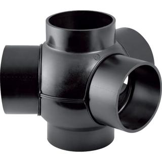 Geberit Dreifach-Kugelabzweig PE DN 100/100, 88,5Grad, Ans 135Gr, 3-fa.