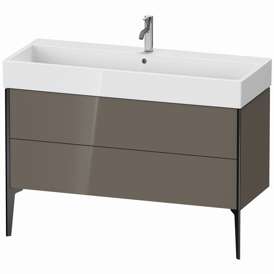 Artikelbild 1 des Artikels „DU WTU bodenst. XViu 493x1184x454mm 2 Ausz.schw. matt/flan. grey hgl. ES Nussb “