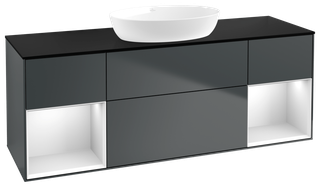 V&B WT-Unterschrank Wandbel. Finion 160cm, Pl b m, Rg w m Lac, md bl. m Lac