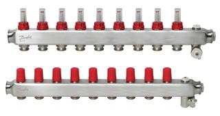 Danfoss Fußbodenheizungsverteiler SSM -9F, 9 Kreise, Edelstahl