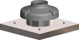 ATEC Abdeckplatte DN 125, 300x300mm, mit Mündungshaube