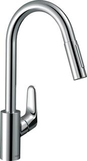 hansgrohe Küchen-EHM 240 Focus M41 mit Ausziehbrause, 2jet, sBox, chrom