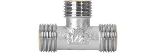 ASW T-Stück 3/4", mit AG, Messing CW617N verchromt