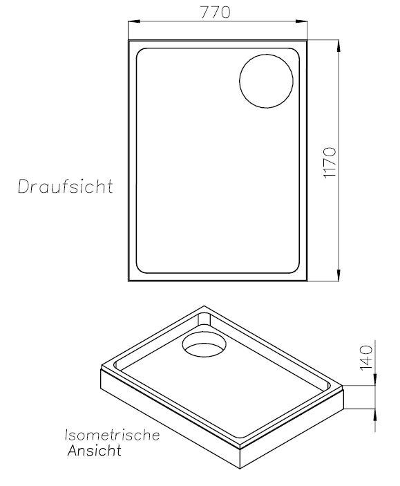 Artikelbild 2 des Artikels „FORMAT Tec Duschwannenträger 120x80x3,5cm, z FORMAT Bas. Stahl-DW 120 x 80 x 3,5 cm“