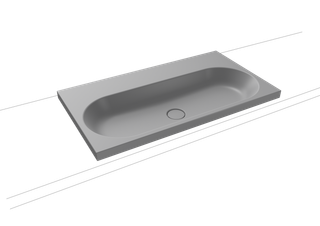 Kaldewei Aufsatz-Waschtisch CENTRO 3056 90x50cm, o. ÜL/HL, P-E, cool grey30