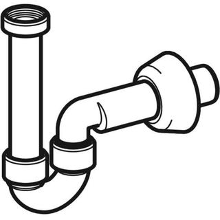 Rohrbogengeruchsverschluss für Waschbecken und Bidet, Abgang horizontal, PP, weiß