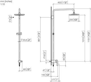 DO Shower Pipe m.Br.-EHM SERIENSPEZIFISCH 36102970 Dark Chrome
