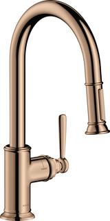 hansgrohe SPT-EHM 180 Axor Montreux mit Ausziehbrause, polished red gold