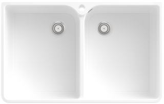 V&B Spülstein Doppelbecken 80 X m Abl.garn, Hand., we alpin CeramicPlus