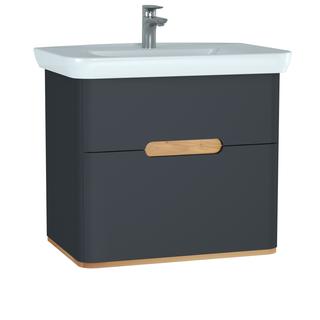 VitrA Waschtisch-Möbel-Set Sento 78x48,5x68,5cm, 2 Aus, anthr. ma, Dek.