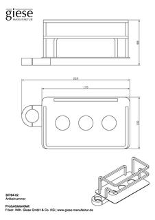 Giese Duschkorb Optisign Montage rechts, 209x100x88mm, verchromt