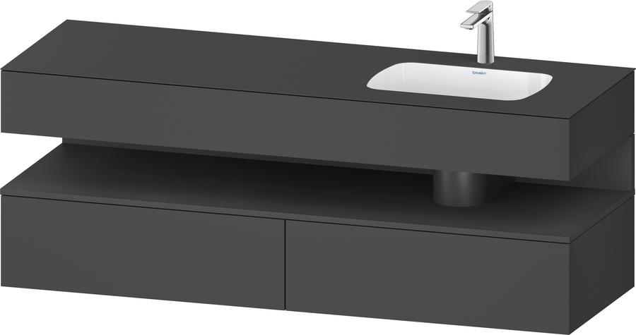 Artikelbild 1 des Artikels „Duravit EinbauWT-Möbel-Set Qatego 160x50x60cm, Kon-WTU, Beck. re, graph ma Becken rechts | Graphit matt“