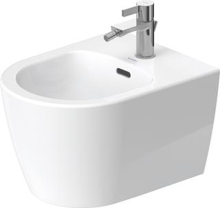 Duravit Wd.-Bidet Soleil by Starck Comp 37x60cm, m HL, ÜL, Hahnlochbank, weiß