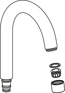 IS Rohrauslauf R145mm, 120gr., Strahlregler, Chrom