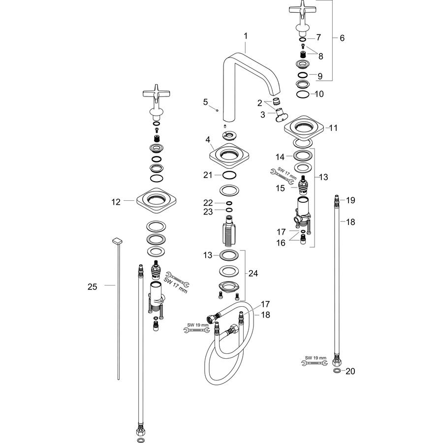 Artikelbild 3 des Artikels „hansgrohe 3-L-WT-Arm 170 Axor Citterio E A 165mm, m ZugstAblGar, Ros, b r gol brushed red gold“