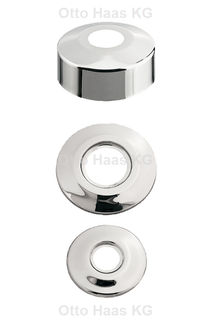 HAAS Hahnrosette 1"x35mm, d= 67mm, Messing verchromt