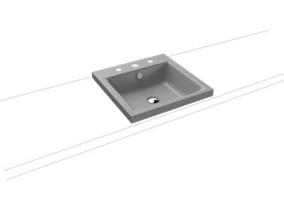 Kaldewei Aufsatz-Waschtisch PURO 3153 3 Hahnl., we., P-E, cool grey30, 46x46cm