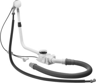 Duravit Ab- u. Überlaufgarn. Quadroval d= 5,2cm, mit Wanneneinlauf, chrom