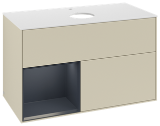 V&B Waschtisch-Unterschrank Finion 100 cm, Abdeckplatte white matt