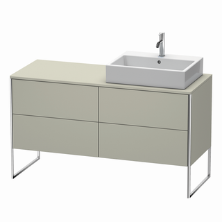 DU WTU XSquare 778x1400x548,bodenstehend Taupe sdm.,TA r.,4 Schubk. ES Ahorn bs.