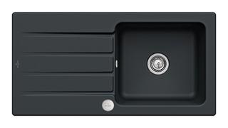V&B Spüle Architectura 60 m Abl.garn, Exzenter, ebony CeramicPlus