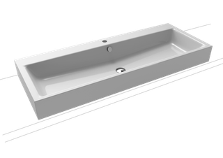 Kaldewei Aufsatz-Waschtisch PURO 3168 120x46, 1 Hahnl., ch, P-E, manhattan