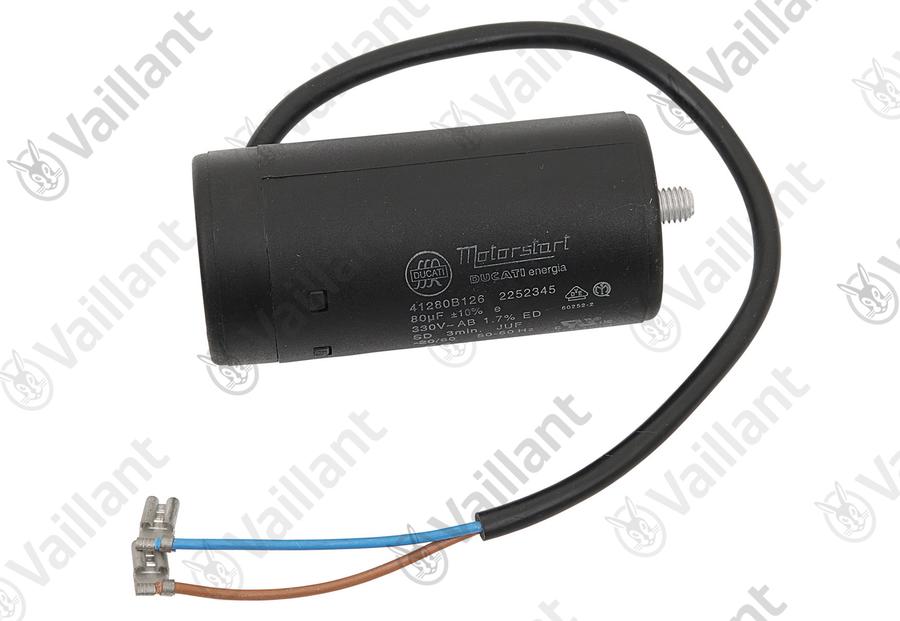 Artikelbild 1 des Artikels „VA Kondensator, 72 uF,Kompressor Vaillant-Nr. 0020137367 “