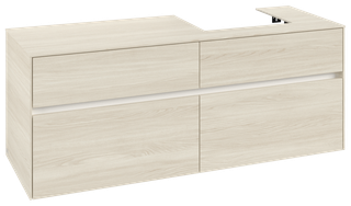 V&B Waschtischunterschrank Collaro 140x54,8x50cm, WT rechts, white oak