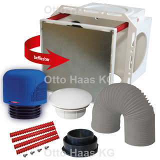 HAAS Kunststoff-Wandeinbaukasten groß befliesbar mit Rohrbelüfter 70/90/110