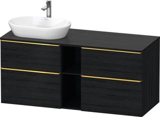 Duravit Waschtisch-Unterschrank D-Neo 140x55cm, 2 SBK, 2 A, B L, g pol/Ei sw