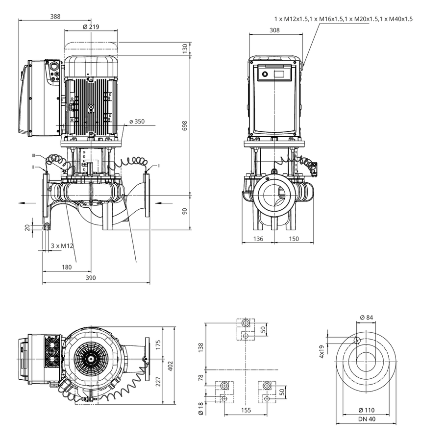 Artikelbild 4 des Artikels „Wilo Trockenläufer-Hocheffizienz-Einzelp Stratos GIGA 40/5-64/11-S1,DN40,11kW “